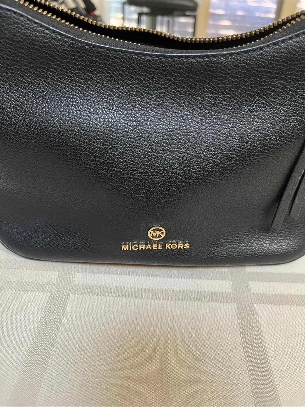 Michael Kors Black Leather Crossbody with Gold Hardware
